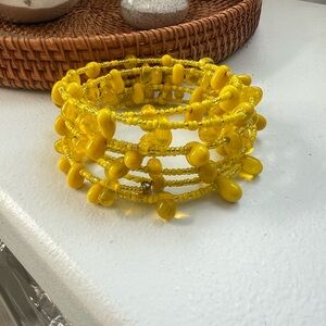 Vibrant Yellow Beaded Bracelet